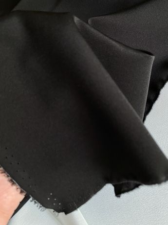 Натуральний шовк крепдешин кадді чорний