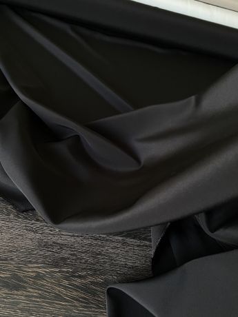 Натуральний шовк крепдешин кадді чорнийЯк