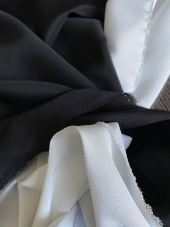 Натуральний шовк крепдешин кадді чорний