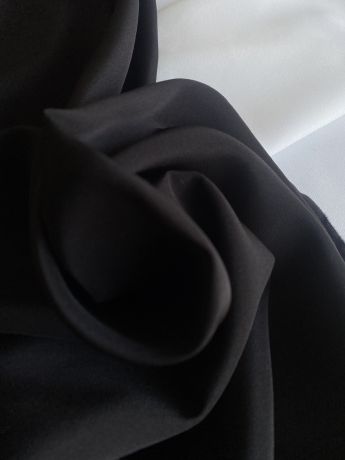 Натуральний шовк крепдешин кадді чорний